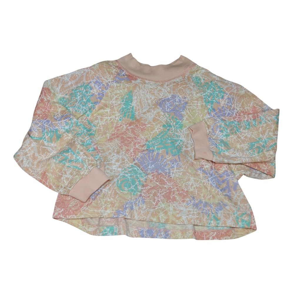 Vintage Judy Knapp California Pastel Abstract Print Pullover Top Large Made USA
